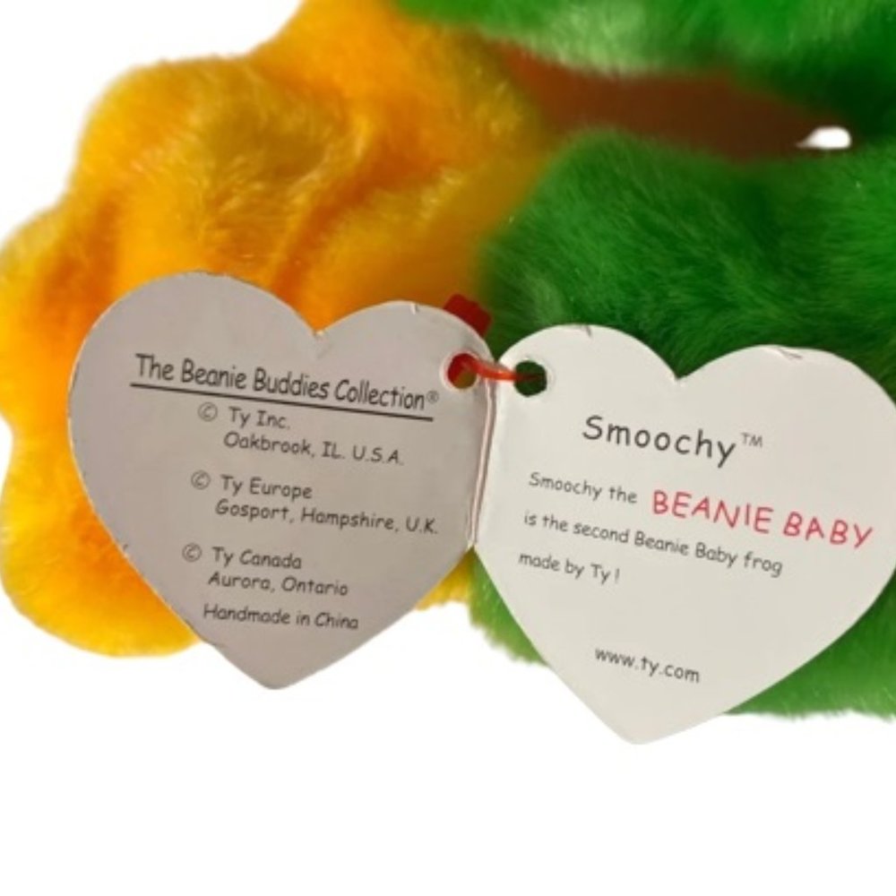 TY Smoochy Buddy Green Frog Stuffed Animal - Picture 2 of 4